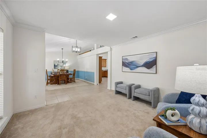 Living Room Dining Room Combo with an abundance of natural light