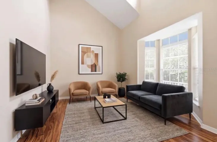 Virtually staged-family room