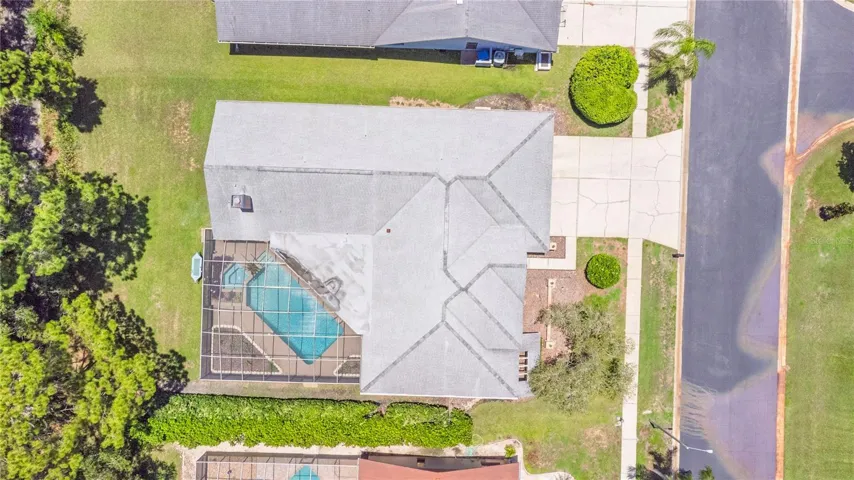 Aerial view of the home.