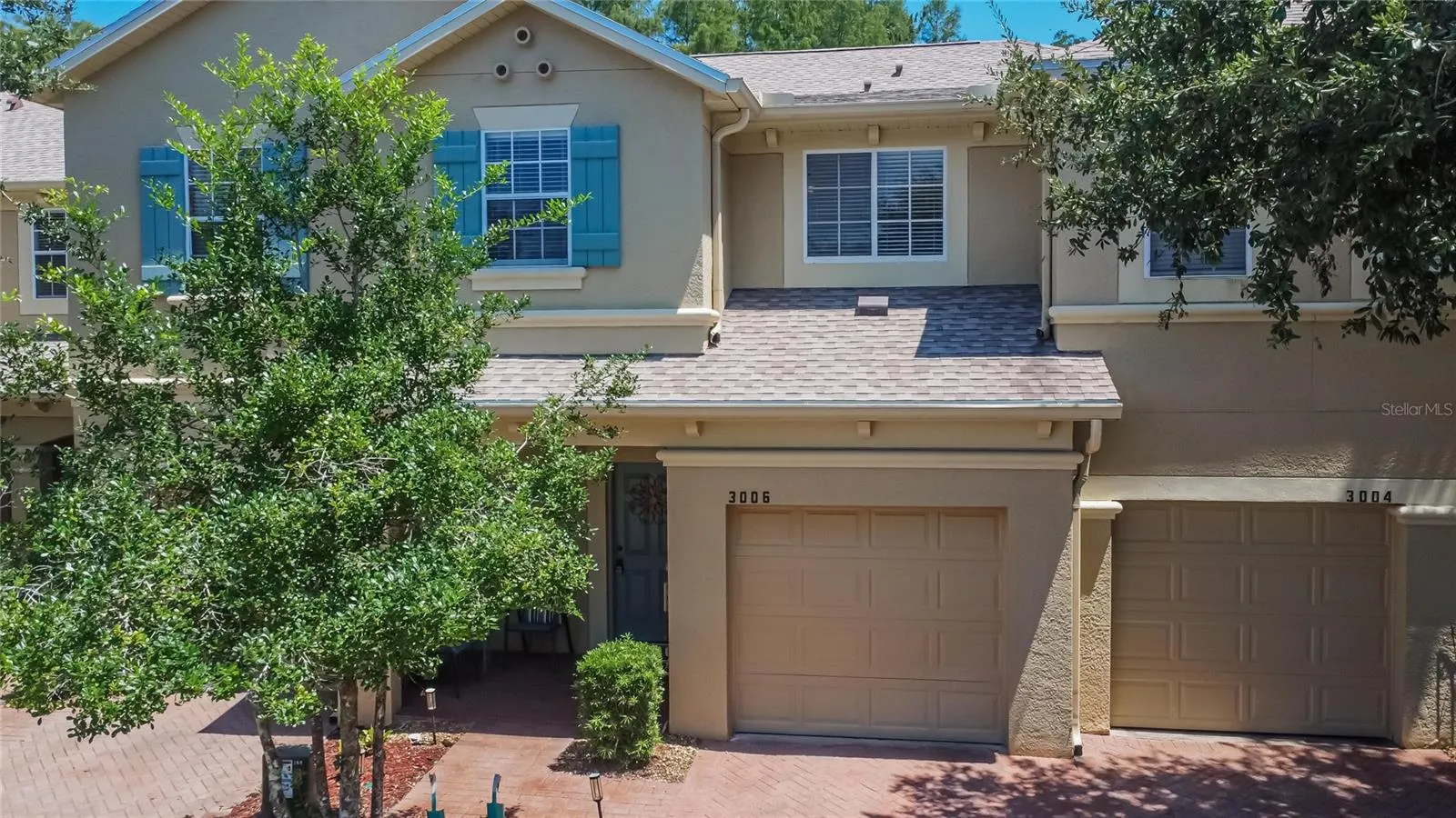 Front View of Townhome 3 with Garage