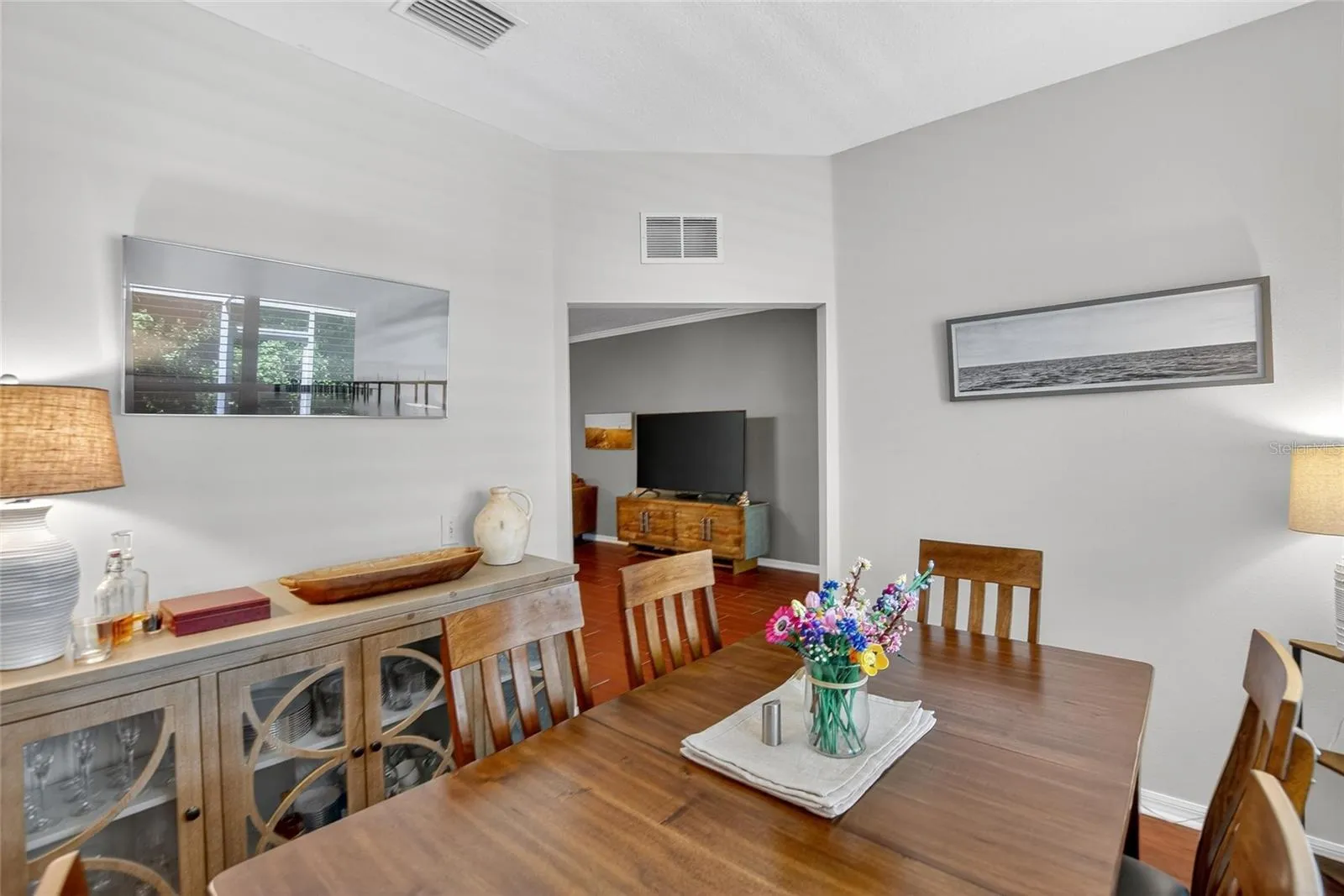 Dining Room with View to Living Room
