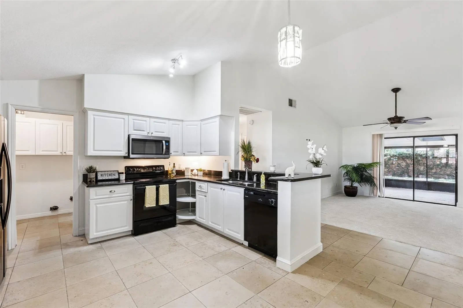 Kitchen open to Family Room