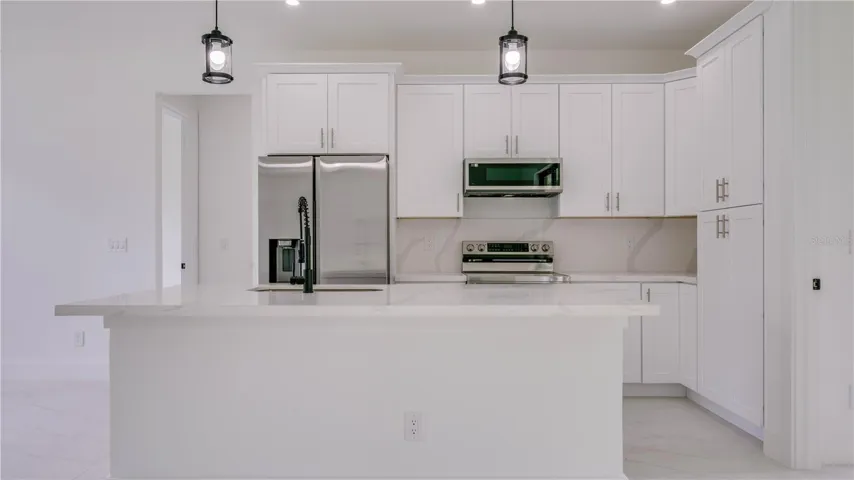 Beautiful quartz backsplash!
