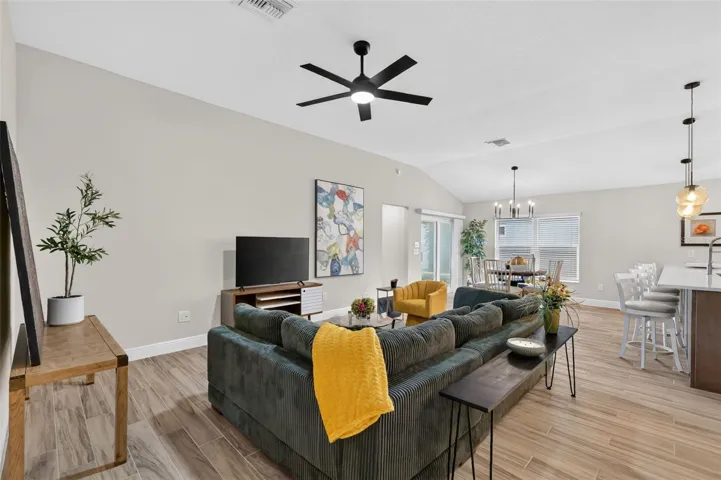 Living, Dining, and Kitchen