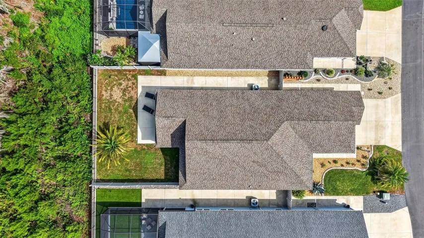 Aerial Side Elevation with Large Yard and ROOM FOR A POOL!