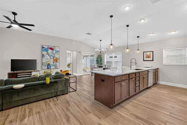 Living, Dining, and Kitchen