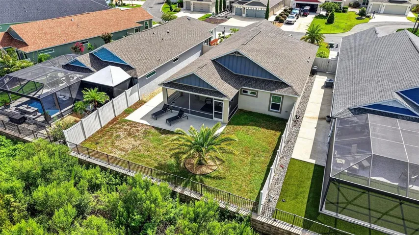 Aerial Rear Elevation with Spacious Yard and ROOM FOR A POOL!
