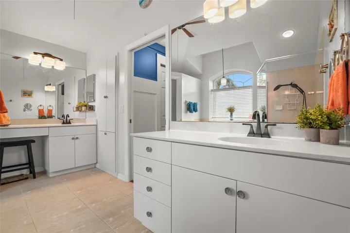 Another view of the Master Bathroom and the additional vanity area