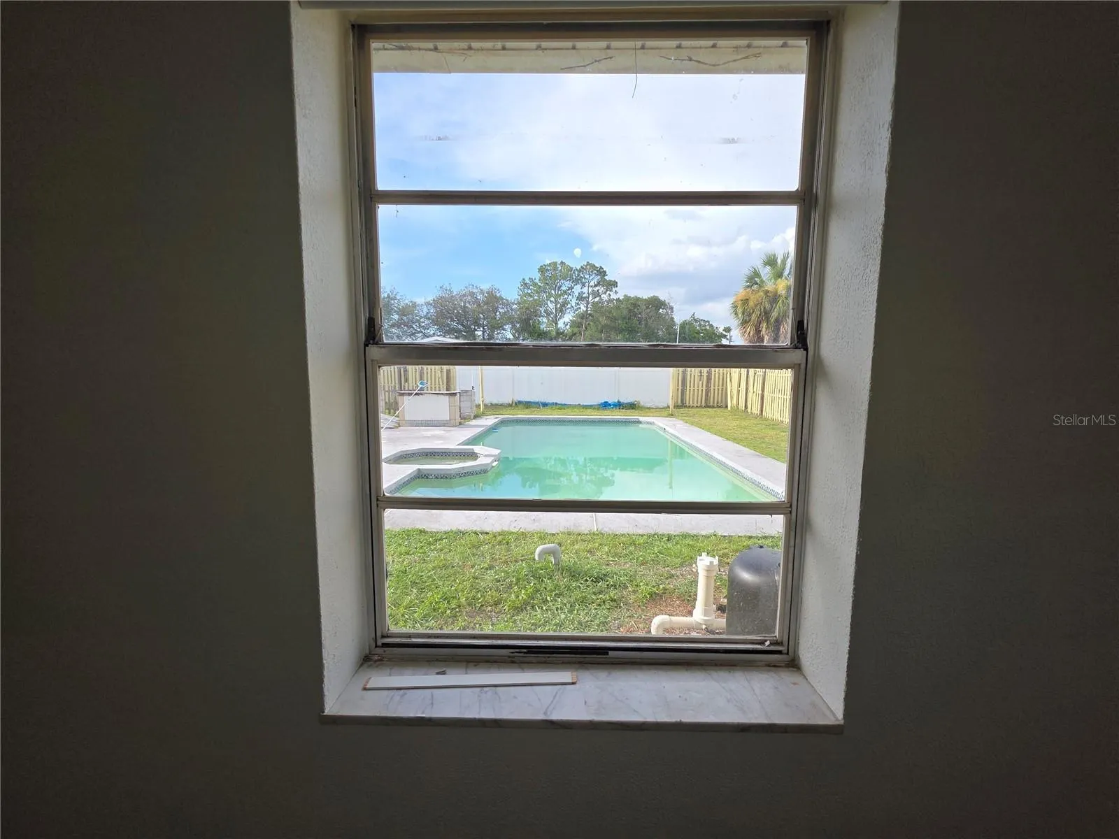 Pool view from Bedroom 2