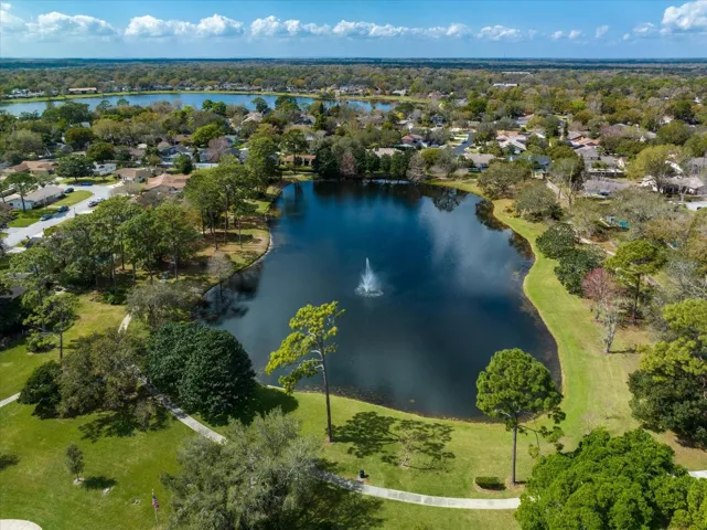 Wekiva Aerial of Lake with walk path