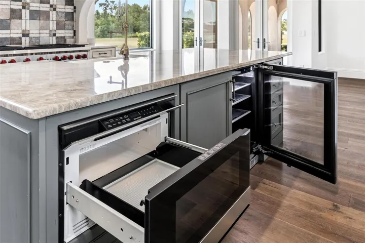 Microwave and extra beverage cooler