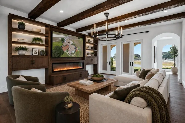 Living room virtually staged