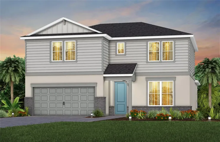 Exterior Design. Artistic rendering for this new construction home. Pictures are for illustrative purposes only. Elevations, colors and options may vary.
