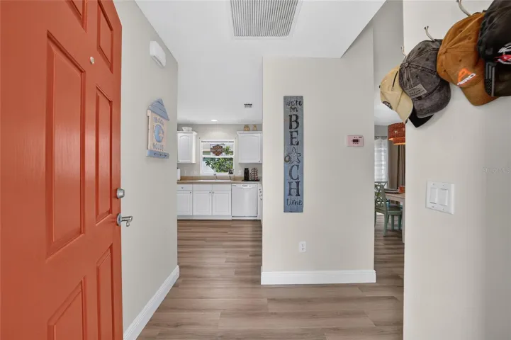 Front door looking into home