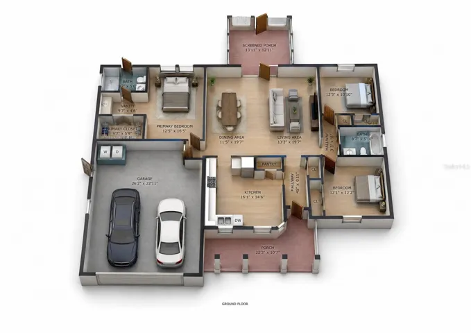 Furnished floor plan