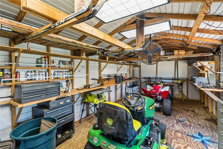 Inside the Shed/Workshop with wired electricity.