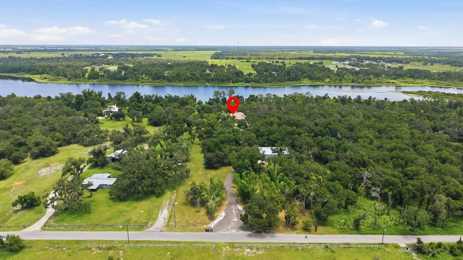 Aerial view of 7-acre Lake Manatee estate