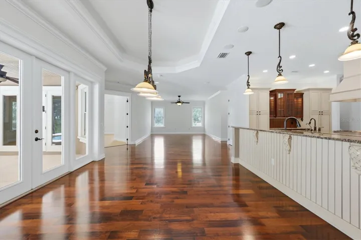 Open-concept great room and kitchen layout