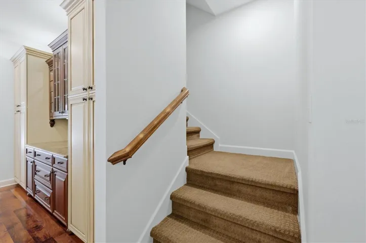Interior staircase leading to the upper living area