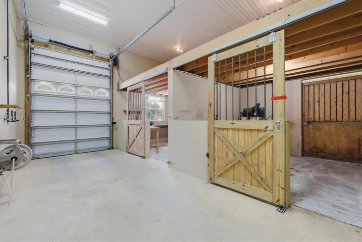 Interior horse stalls with direct access to the workshop
