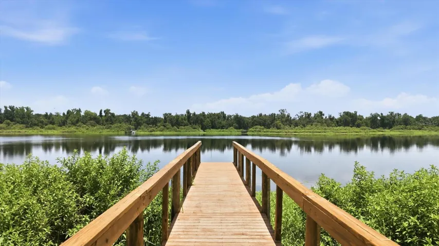 Private dock extending into scenic Lake Manatee