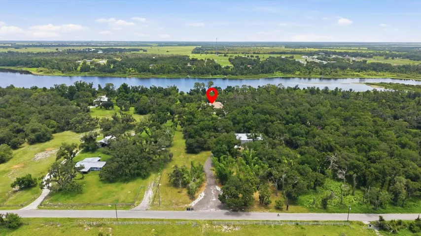 Aerial view of 7-acre Lake Manatee estate