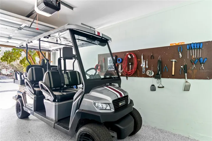 Golf cart/garage area