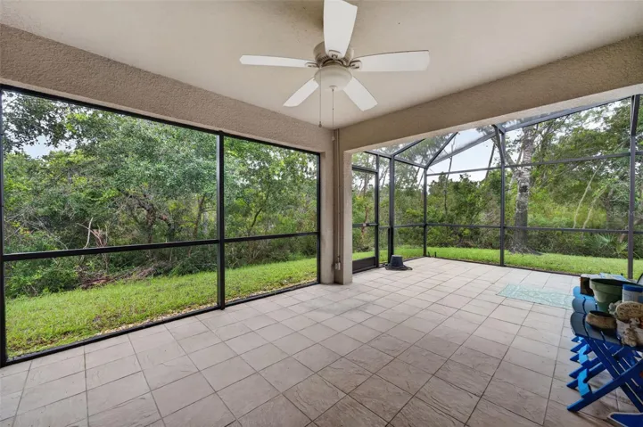 Large lanai and wooded view, no rear neighbors