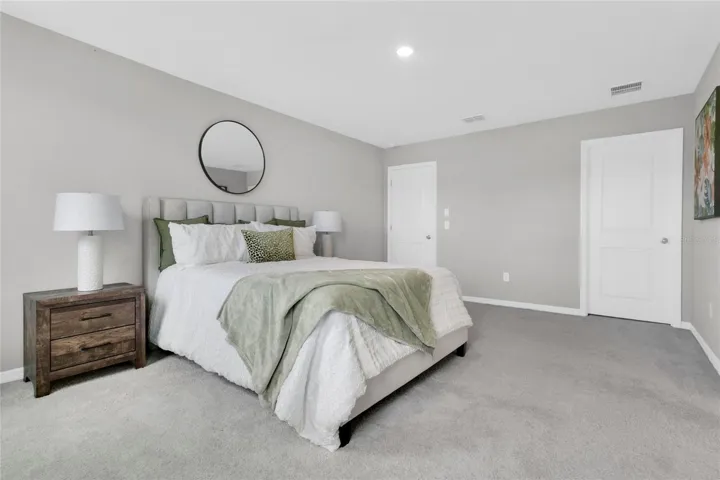 Natural light in the large primary suite.