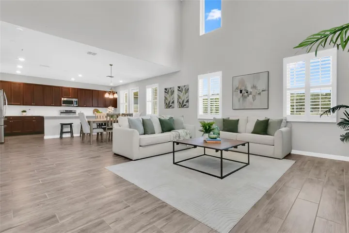 Flawless flow through the open floor plan.
