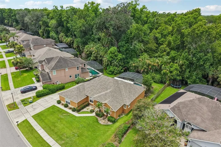 Aerial view of the home