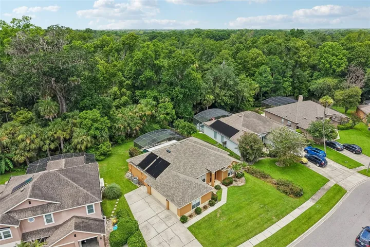 Aerial view of the home
