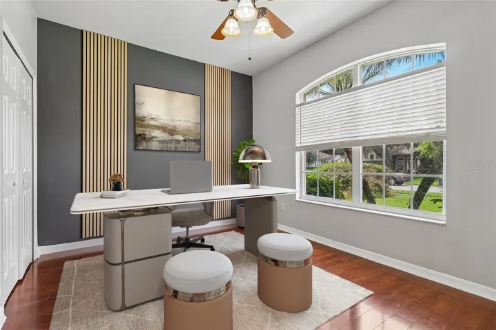 A front bedroom with its own EN SUITE HALF BATH offers incredible flexibility as a guest room, private office, or den. Virtually Staged