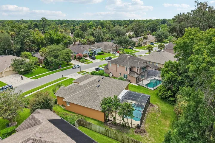 Aerial view of the home