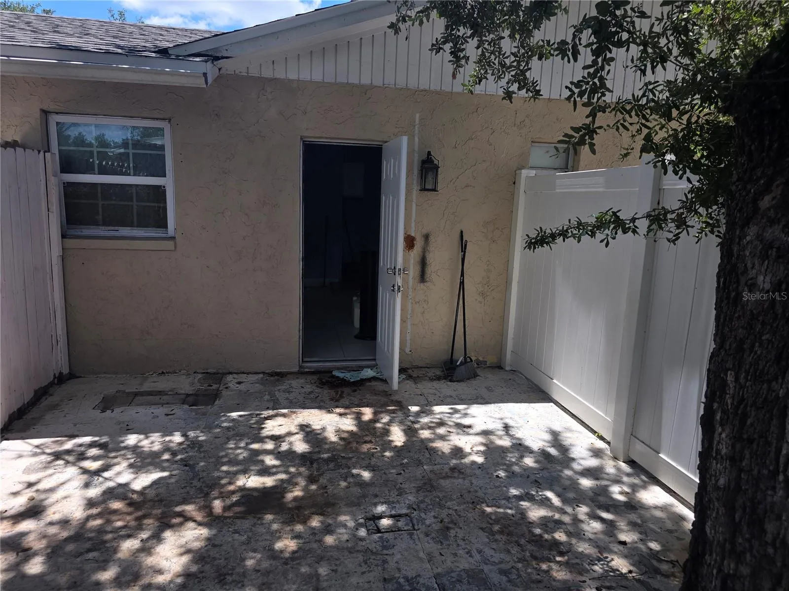 Garage side door entrance to game room
