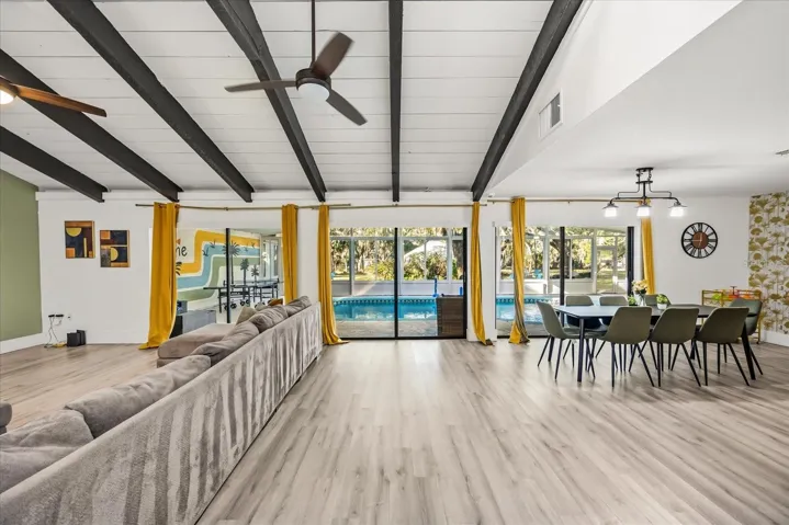 Main House Great Room and Pool View