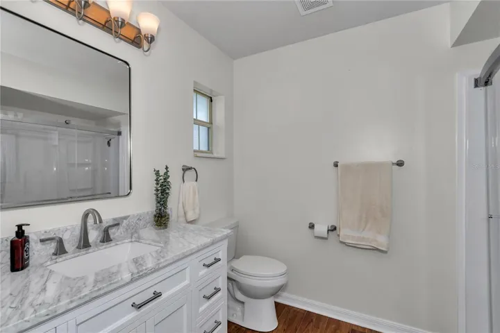 Updated master bath - beautiful finishes