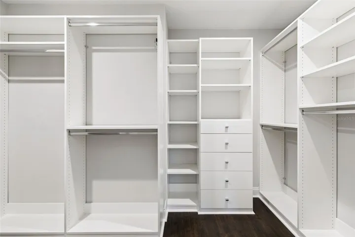Duel walk-in Primary Closets.