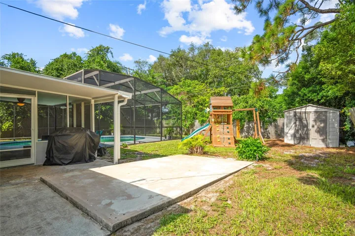 The back yard has a slab if you would like to put up a basketball hoop.
