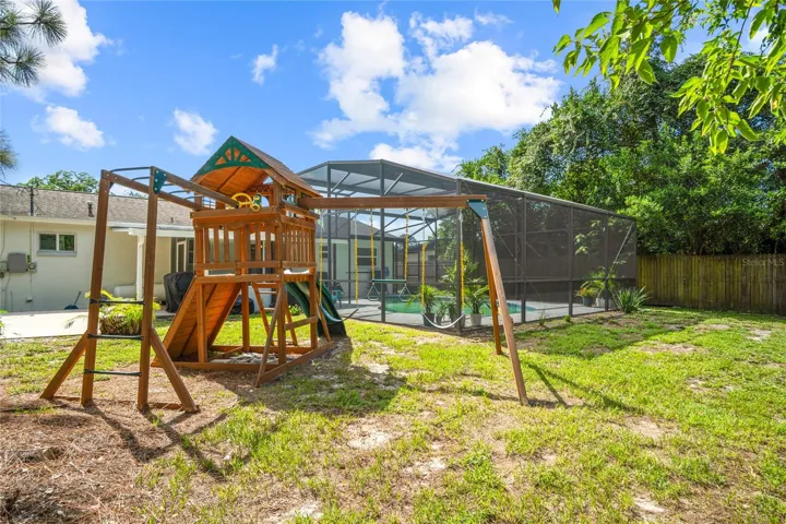 The playground equipment.