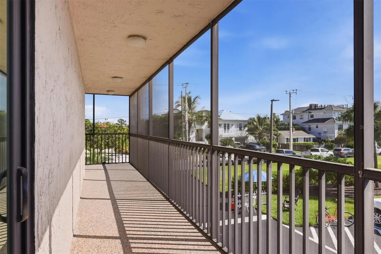 Balcony off dining room wraps around to the West.