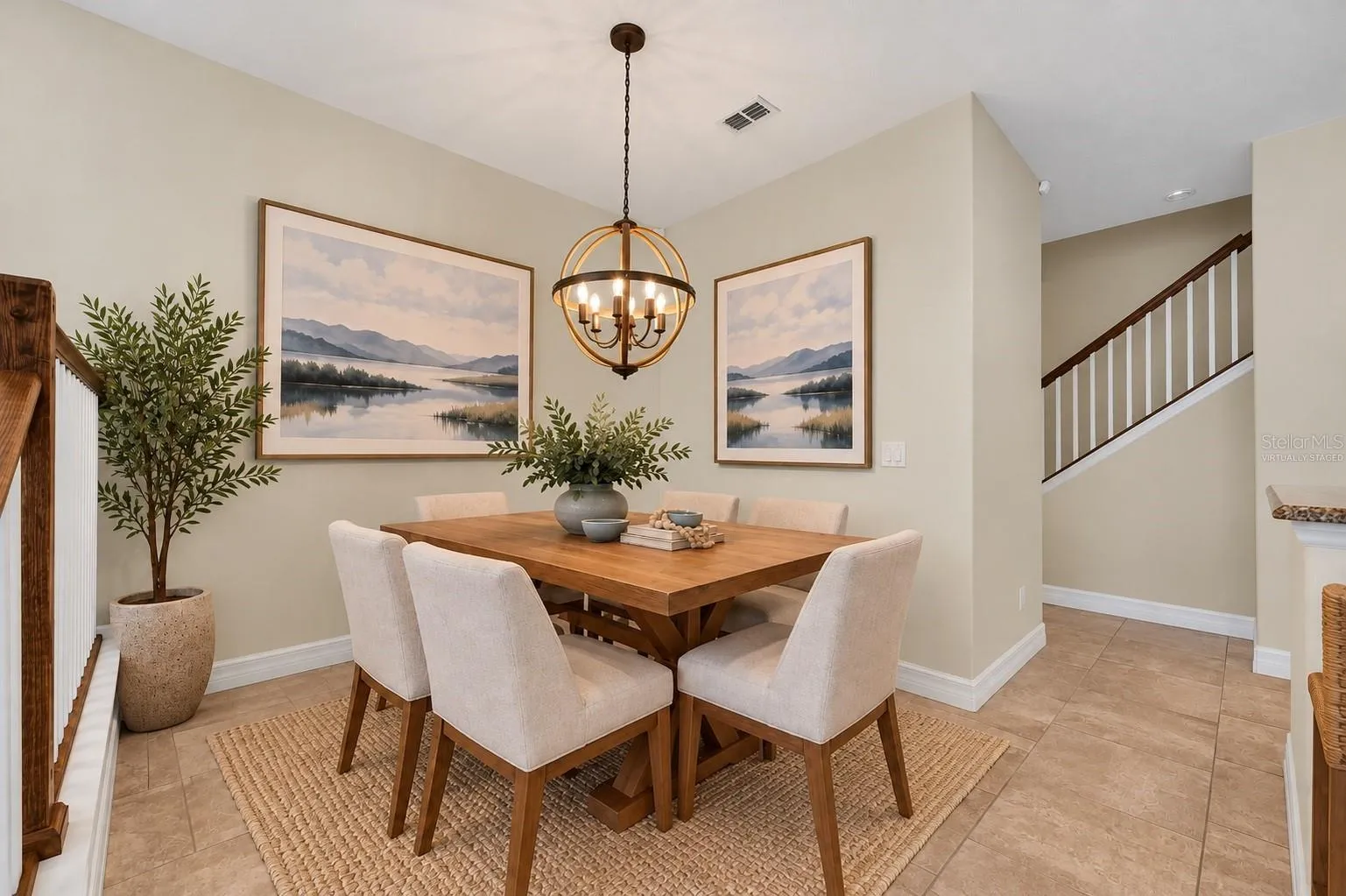 Virtually Staged Dining room