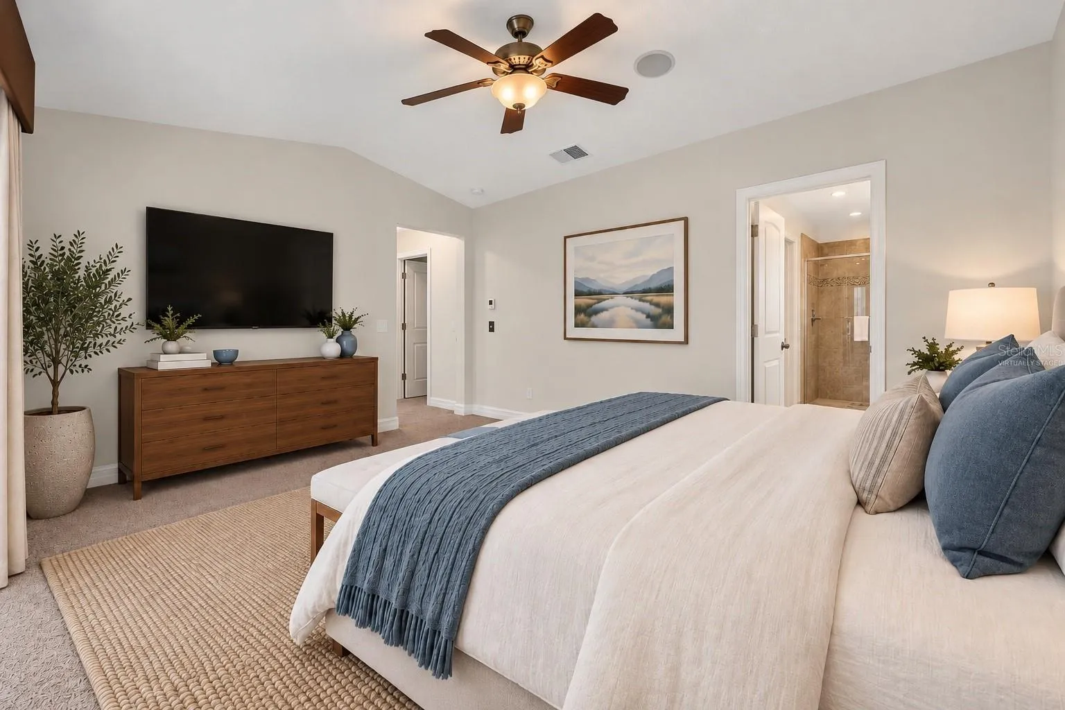 Virtually Staged Primary Suite