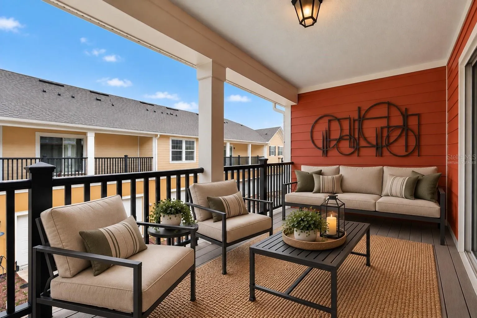 Virtually Staged Primary balcony