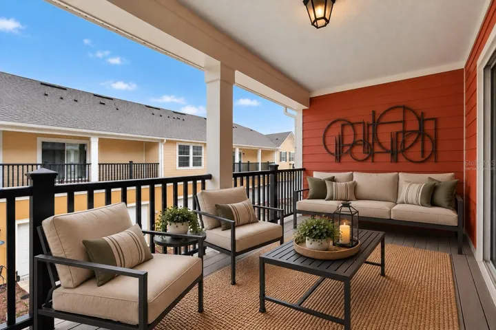 Virtually Staged Primary balcony