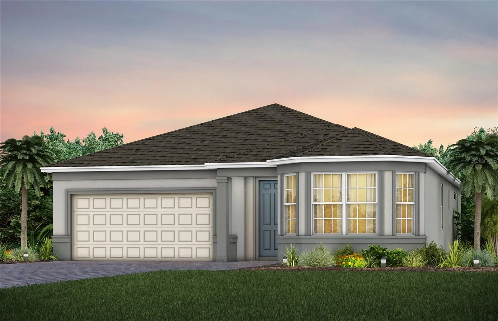 Exterior Design. Artistic rendering for this new construction home. Pictures are for illustrative purposes only. Elevations, colors and options may vary.