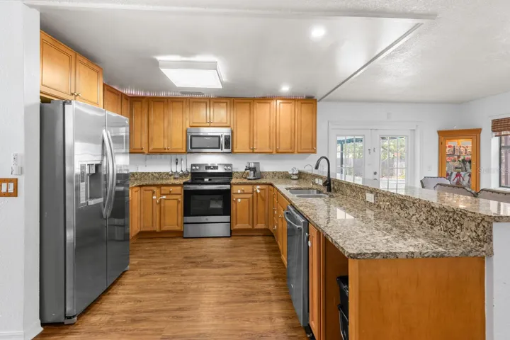 Main house kitchen with granite counters