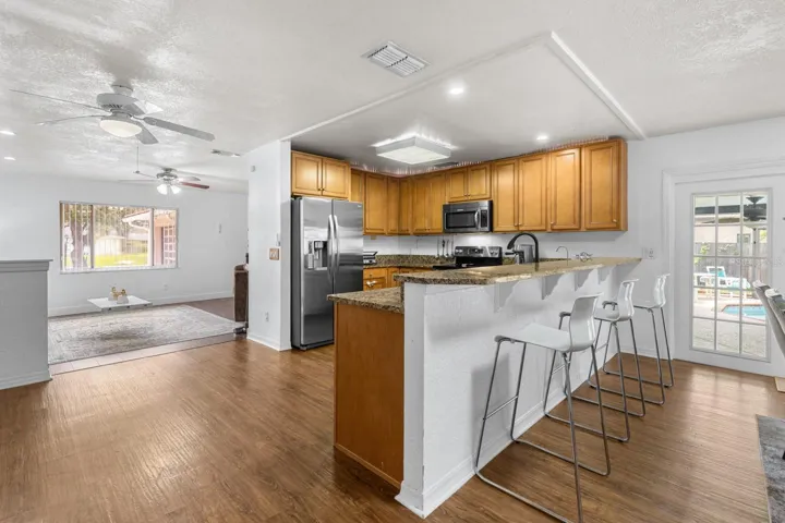 Main house kitchen with granite counters