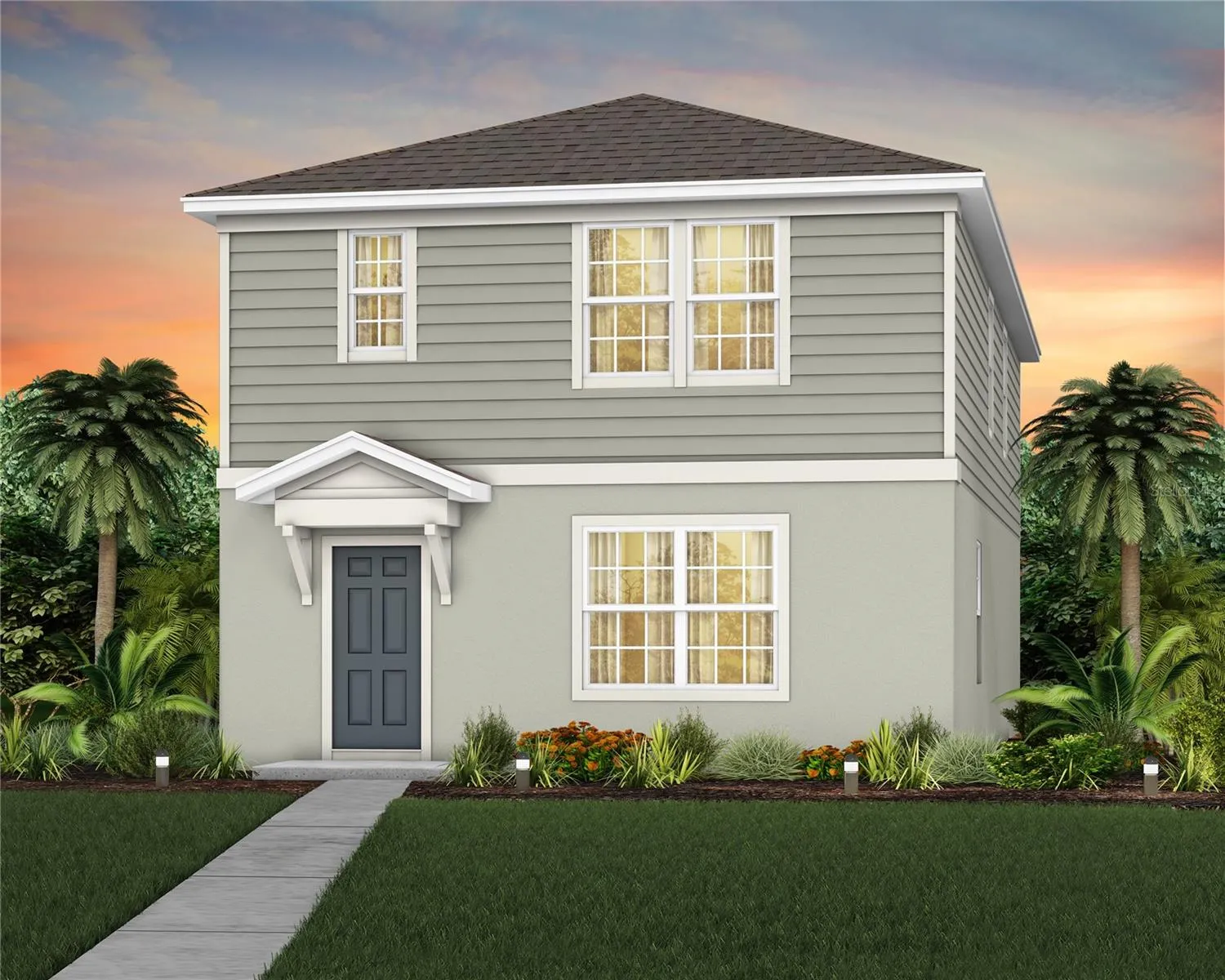 Exterior Design. Artistic rendering for this new construction home. Pictures are for illustrative purposes only. Elevations, colors and options may vary.