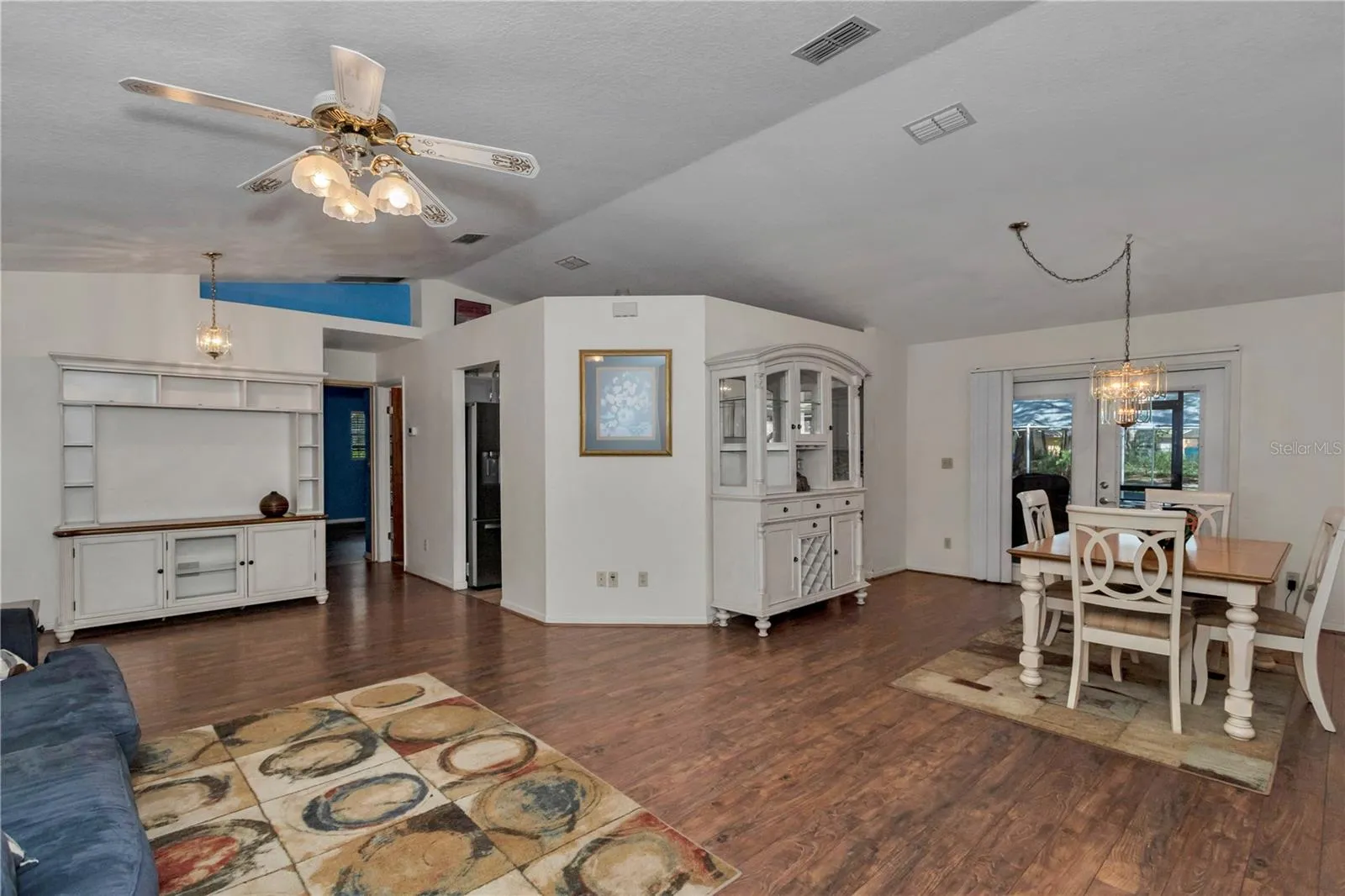 Living room and dining room